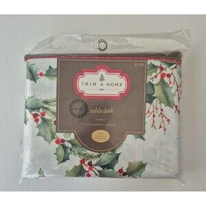 Trim a Home Red Cardinal Christmas Mistletoe 60 x 102 IN Oblong Tablecloth Kmart